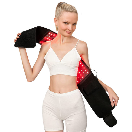 126Pcs LED Red Light Therapy Belt 660nm 850nm Waist Wrap Pad Pain Relief Weight Loss Joint Pain Near Infrared Light Therapy Device